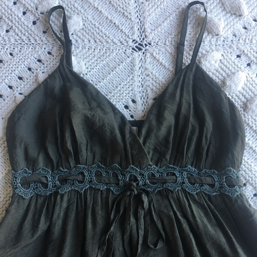 Anthropology Mine Green Adjustable Straps Top